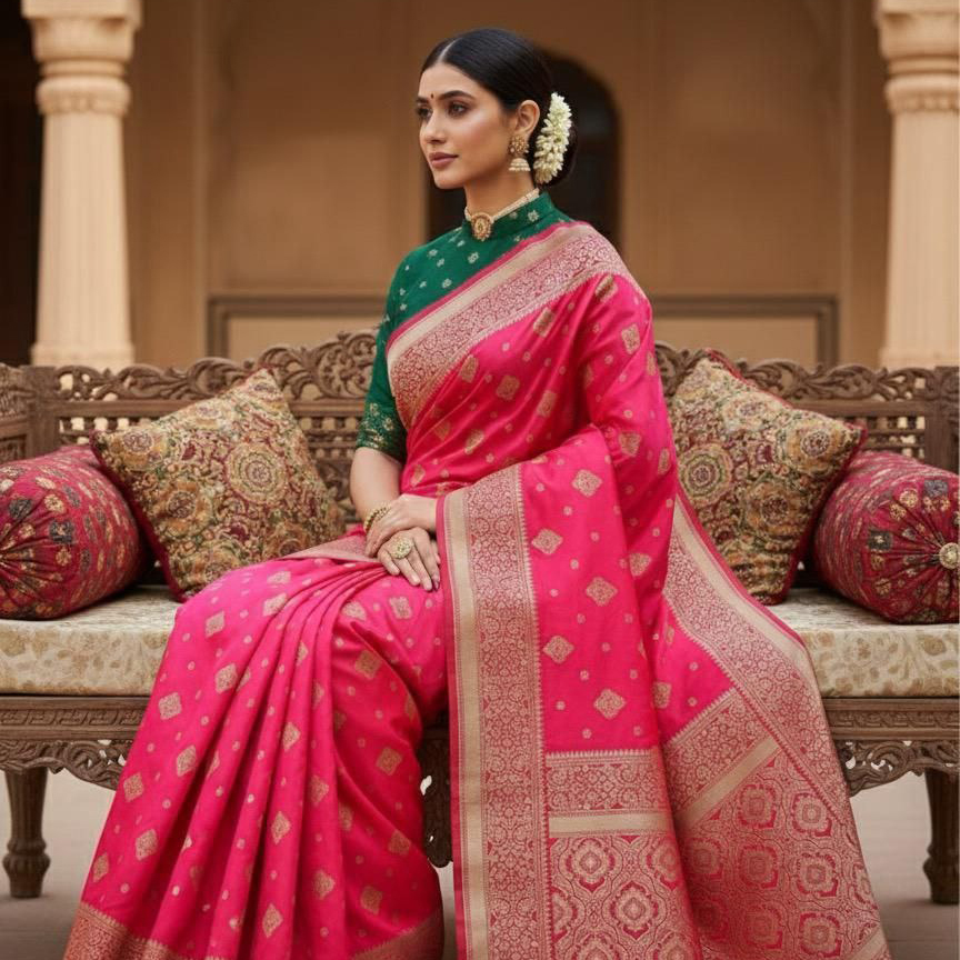 Soft Lichi silk saree